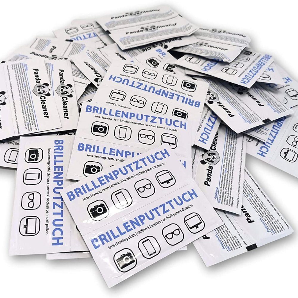 PandaCleaner Feuchte Brillenputztücher Reinigungstücher (Set, 50 x