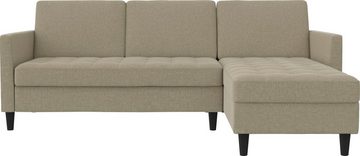 Dorel Home Ecksofa Presley, L-Form, Ecksofa mit Bett-Funktion und Stauraum, verstellbare Rückenlehne