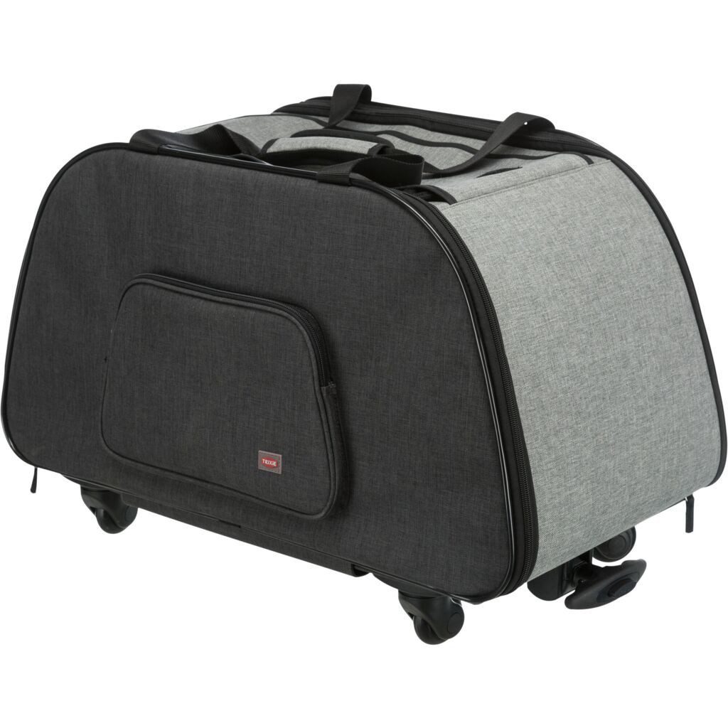 TRIXIE Hunde-Transportbox Trolley - schwarz/grau - 34 × 43 × 67 cm