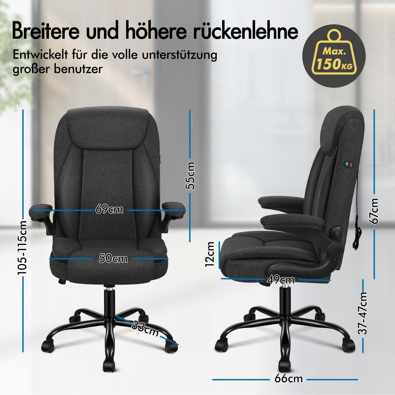 ALFORDSON Bürostuhl Ergonomischer Schreibtischstuhl, Chefsessel (1 St), Dre günstig online kaufen