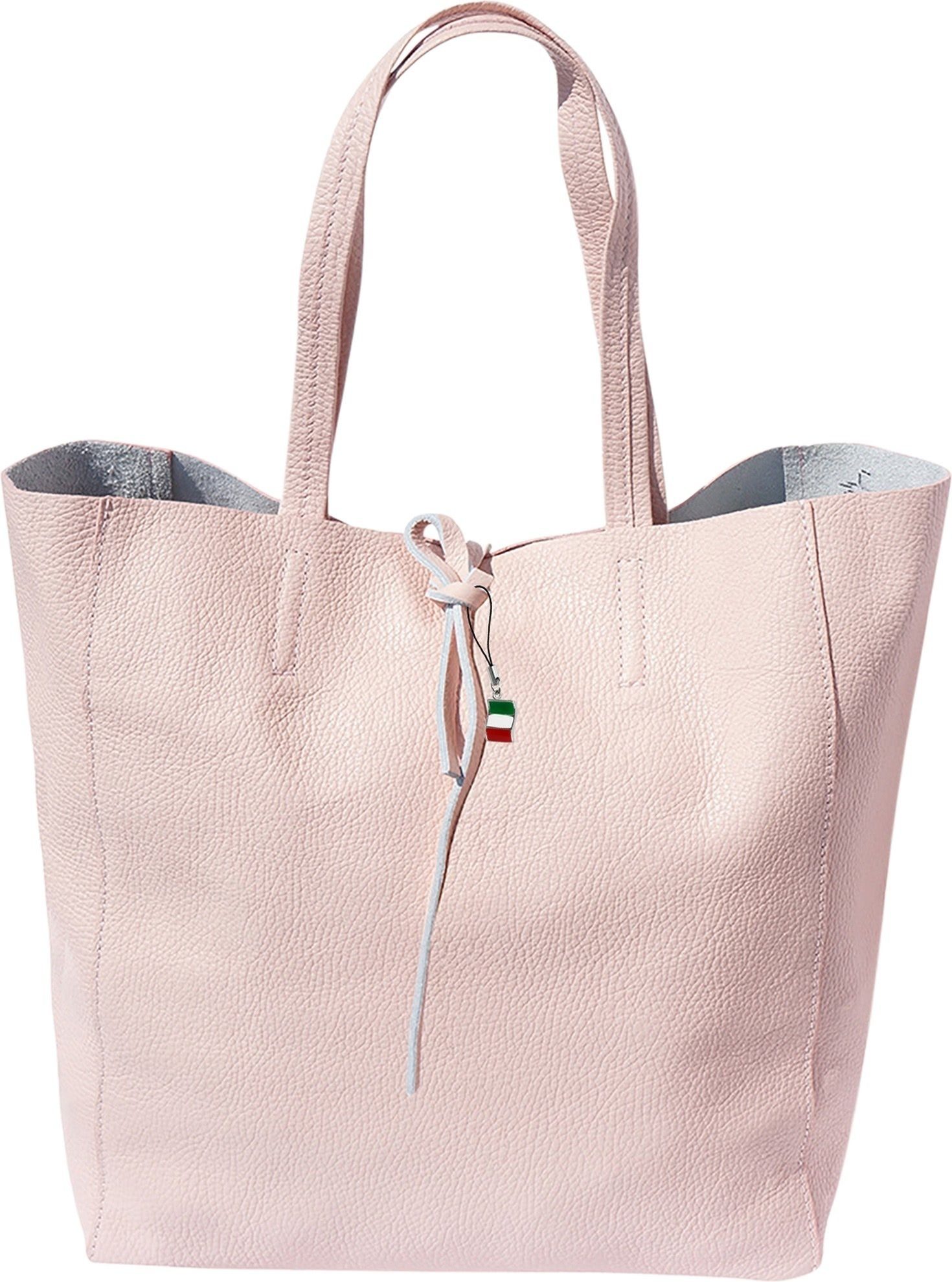 Schultertasche Florence ital. Echtleder Shopper hellbeige