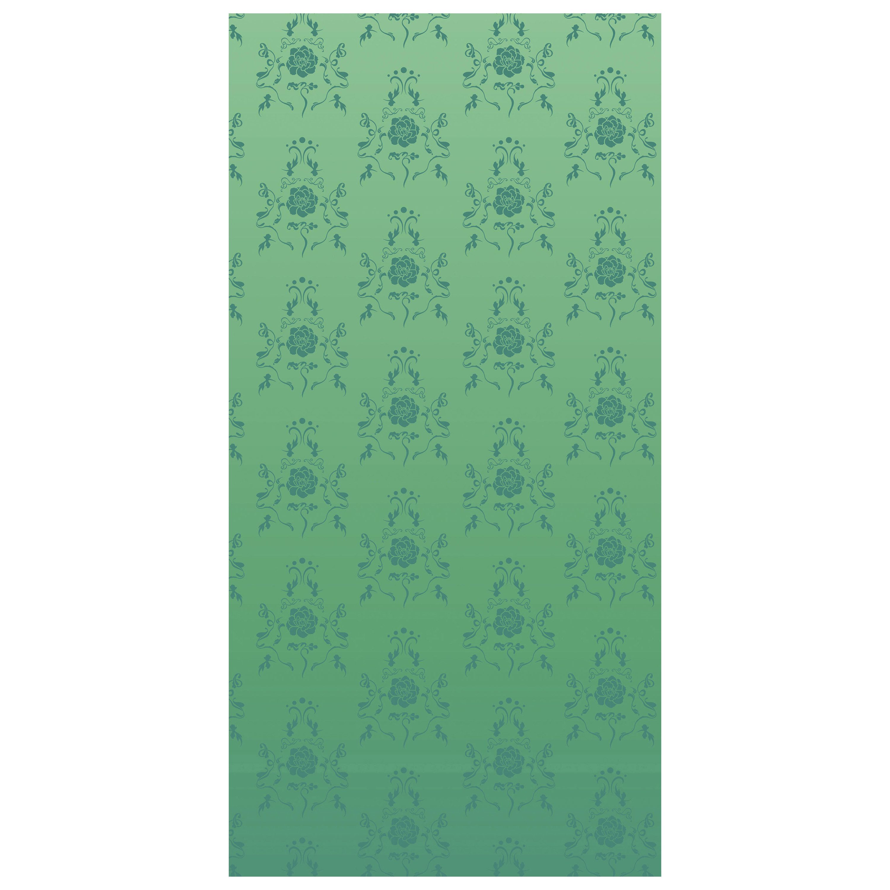 wandmotiv24 Türtapete Barock Grün Muster, strukturiert, Fototapete, Wandtapete, Motivtapete, matt, selbstklebende Vinyltapete