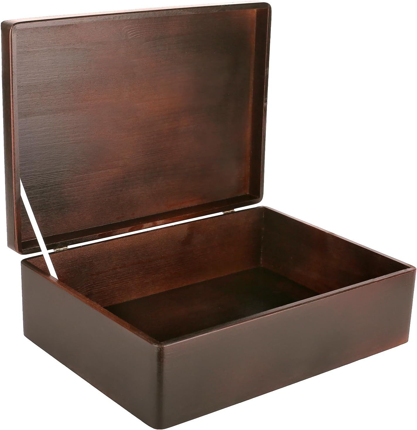 Creative Deco Holzkiste XL Große Holzkiste mit Deckel, 40x30x14 cm, Erinnerungsbox Baby, abgerundete Kanten