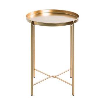 HAKU Beistelltisch (1-St), gold klappbar abnehmbare Tischplatte 39x50cm