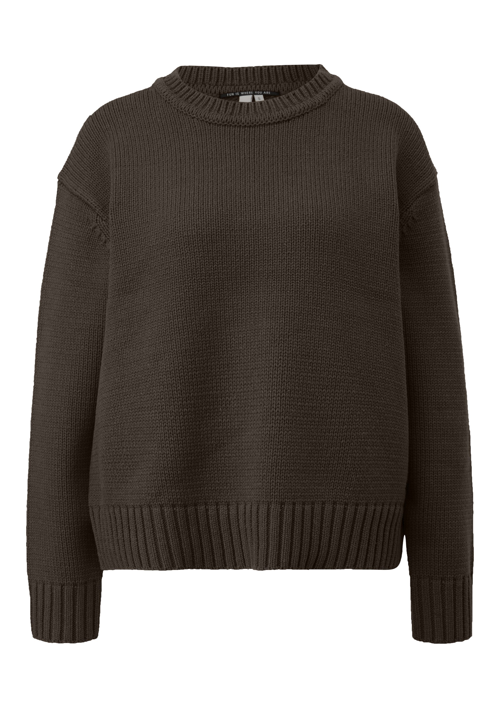 QS Longpullover Strickpullover Strickpulli aus Baumwollmix günstig online kaufen