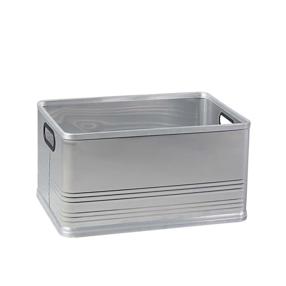 BRB-Lagertechnik Aufbewahrungsbox Aluminium-Kasten, LxBxH 540x380x285 mm, Inhalt 50 Liter, Aluminiumbox, ideal zum Lagern, Verpacken und Transportieren
