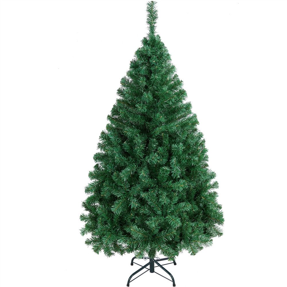 Yaheetech Künstlicher Weihnachtsbaum 61-183 cm (H), Tannenbaum, 154cm Weihnachtsbaum mit 398 Spitzen & Faltbarem Metallständer
