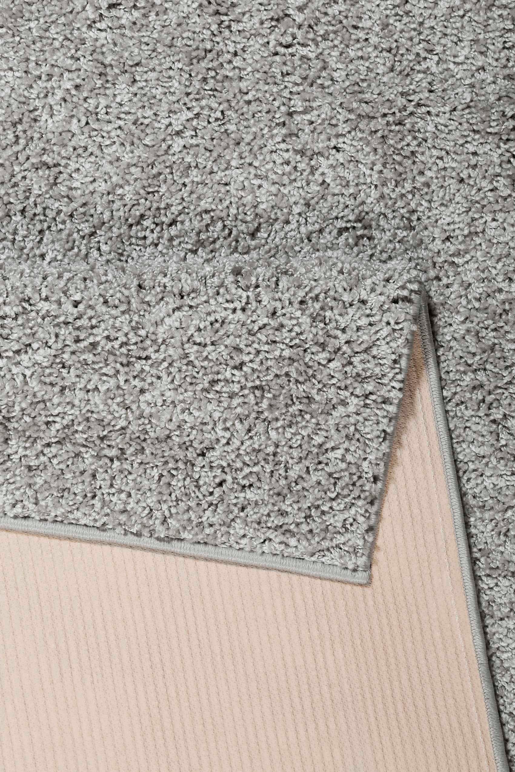 Antirutschbeschichtung waschbar, Esprit, rechteckig, Shag, Höhe: Hochflor-Läufer hellgrau mm, Wohnzimmer, mit Whisper Schlafzimmer, 30 uni,