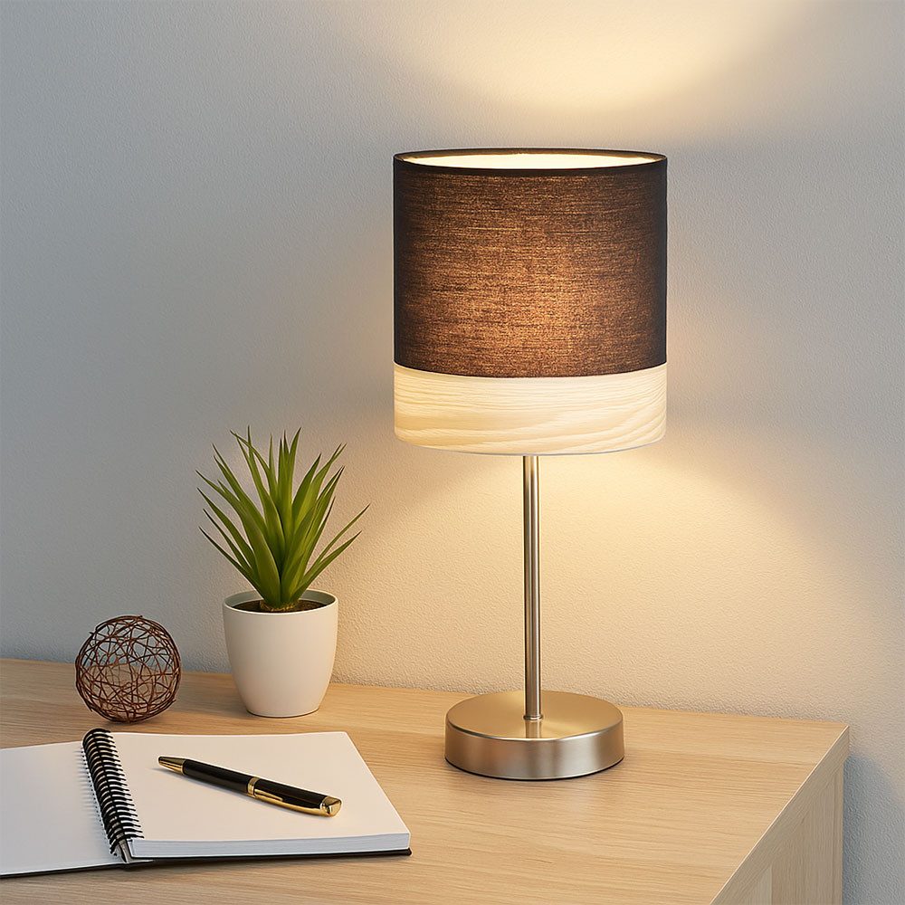 GLOBO LIGHTING LED Tischleuchte, Leuchtmittel inklusive, Warmweiß, Tischlampe Tischleuchte Leselampe LED Wohnzimmerlampe schwarz H 35 cm