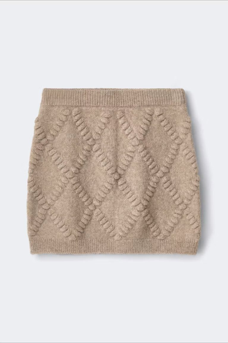 Gina Tricot Strickrock Knitted skirt - Modischer Strickrock als Minirock mit Muster für Damen