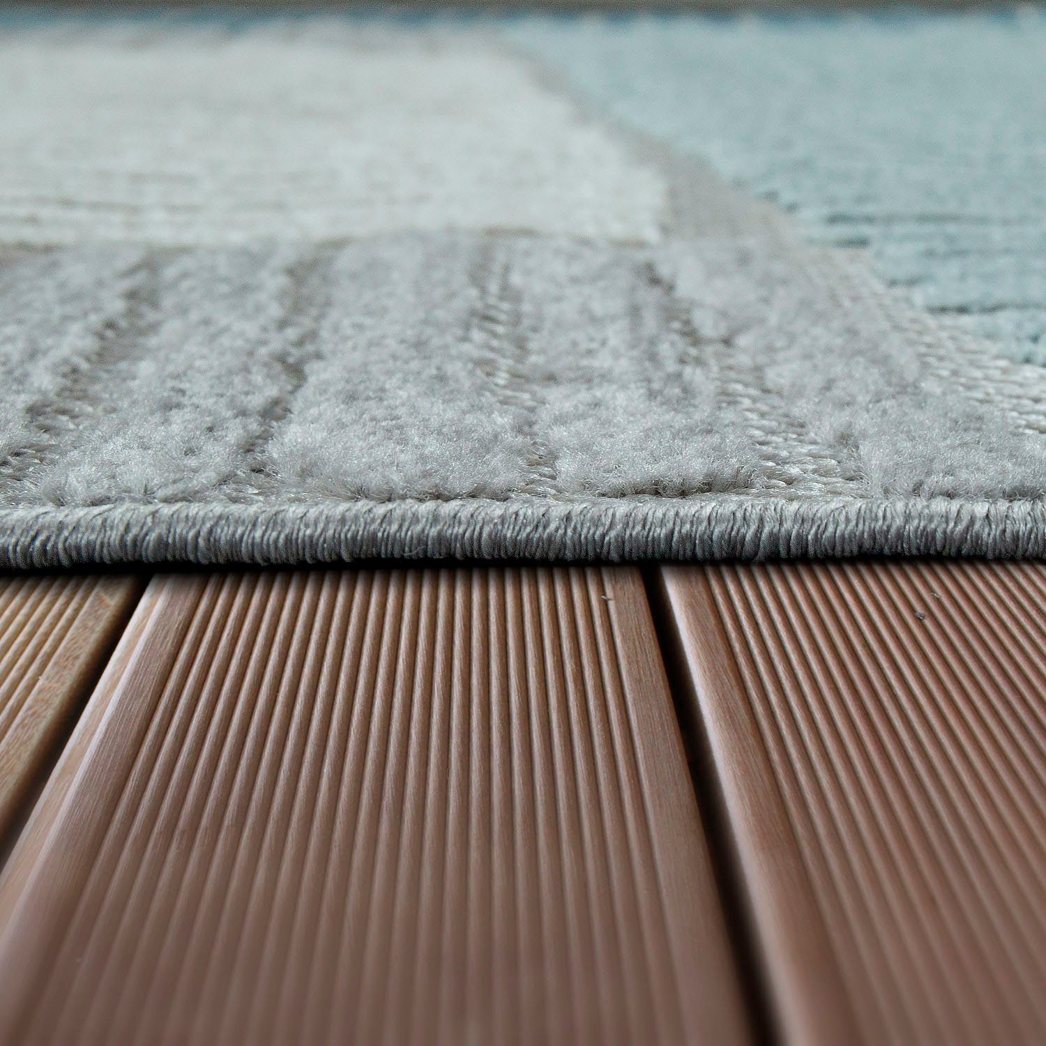 Teppich Stilo rechteckig, blau Höhe: geeignet, Outdoor 850, 12 Paco Wohnzimmer und Home, In- mm