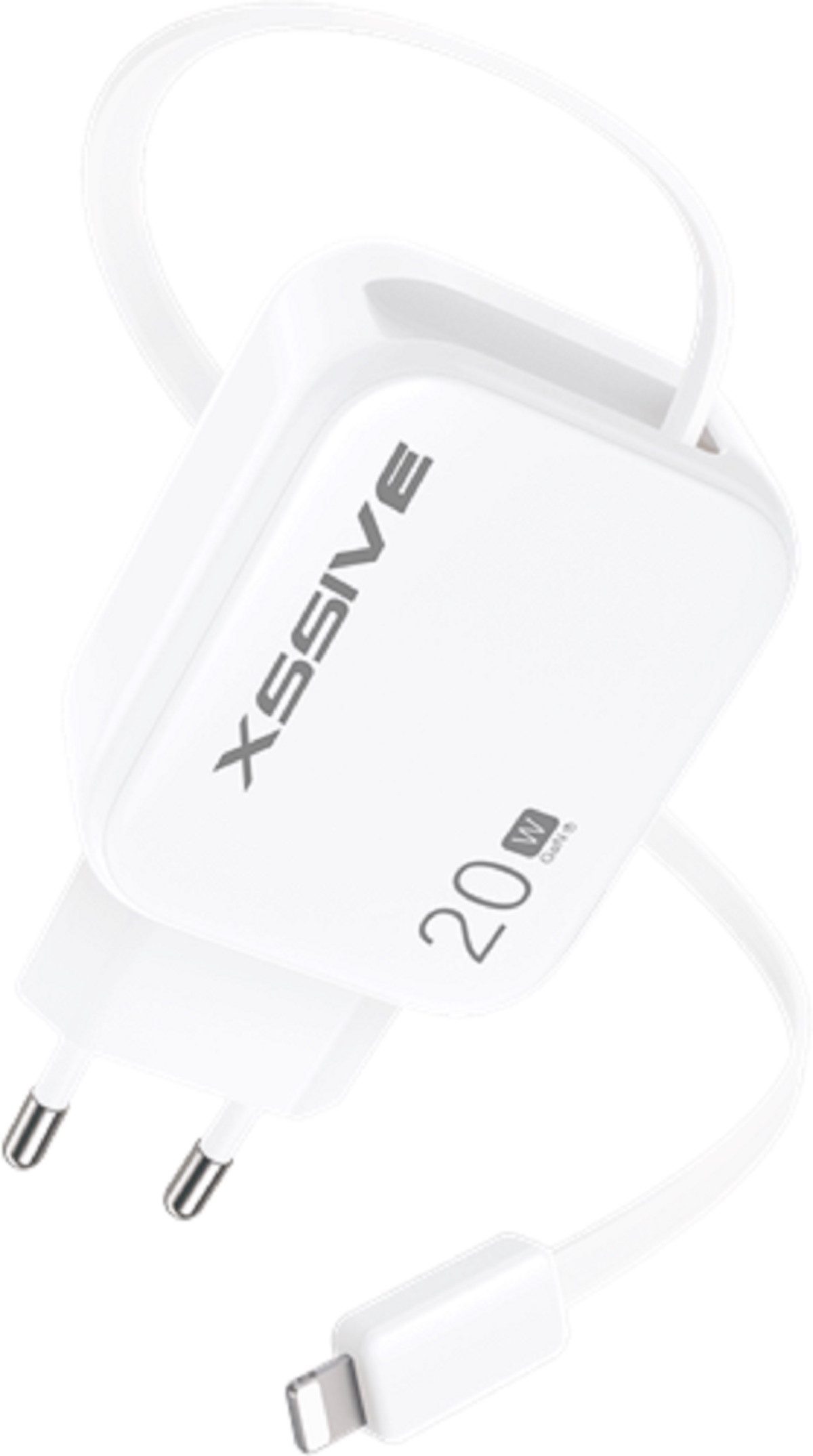 Xssive Xssive 20W PD GAN-Schnellladegerät mit einziehbarem 8-Pin-Kabel USB-Ladegerät