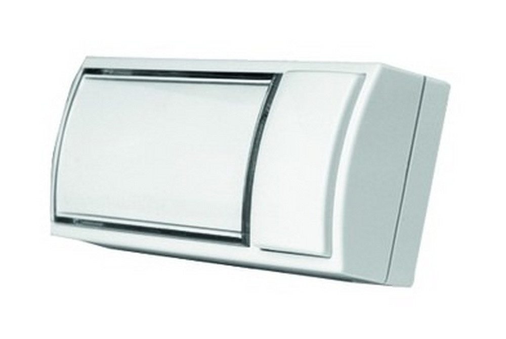 GROTHE Türklingelknopf, Kunststoff weiß Aufputz eckig mit Beleuchtung mit Namensschild 18,5 mm