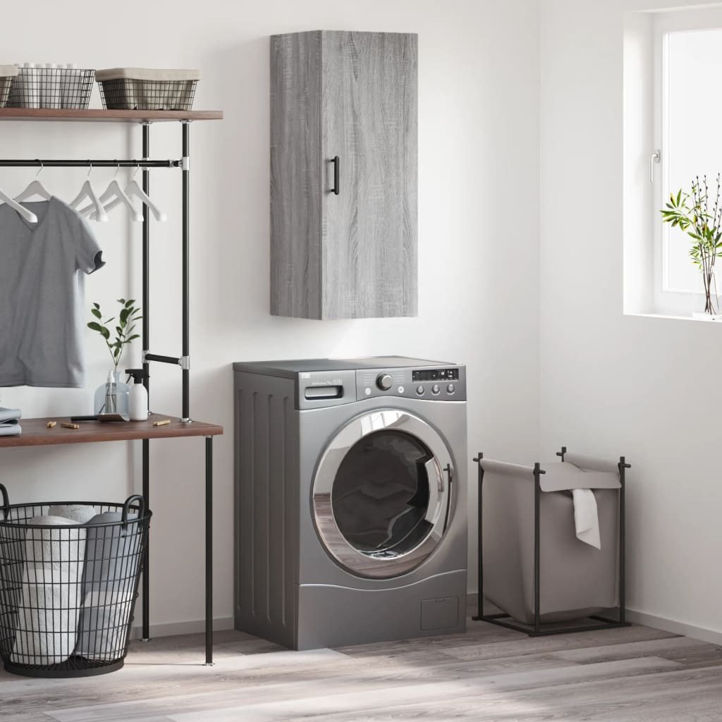 vidaXL Hängeschrank NA Hängeschrank Grau Sonoma 34,5x34x90 cm Holz für vielseitige Nutzung
