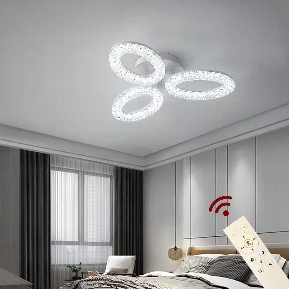 Eurotondisplay LED Deckenleuchte LED Deckenlampe Fernbedienung Lichtfarbe/Helligkeit einstellbar, LED fest integriert, mit Fernbedienung kaltweiß-neutalweiß -warmweiß, 7000k-3000k stufenlos einstellbar ., Lichtfarbe und Helligkeit einstellbar