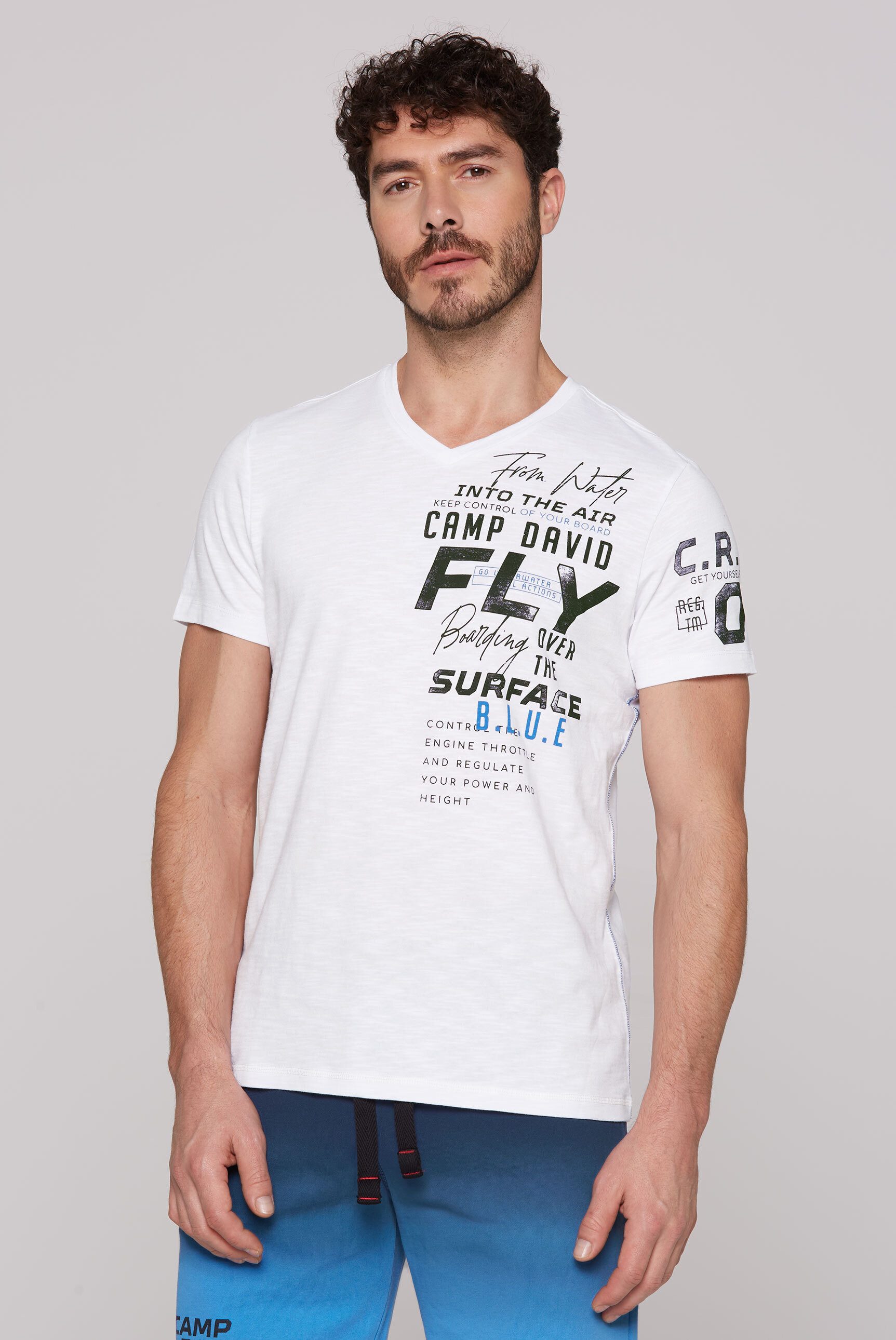 CAMP DAVID V-Shirt aus Baumwolle