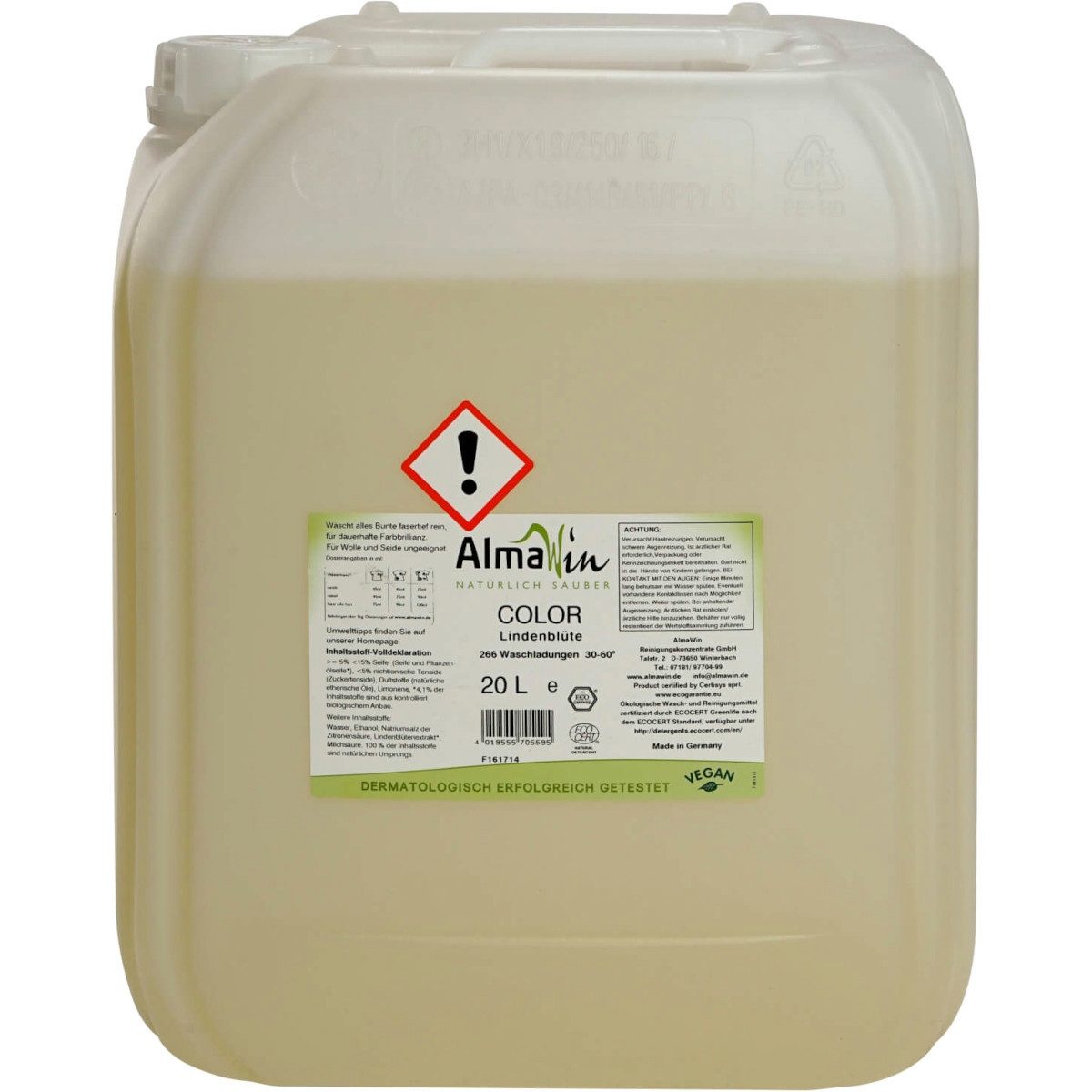 AlmaWin Color Flüssigwaschmittel Lindenblüte 20 Liter Colorwaschmittel