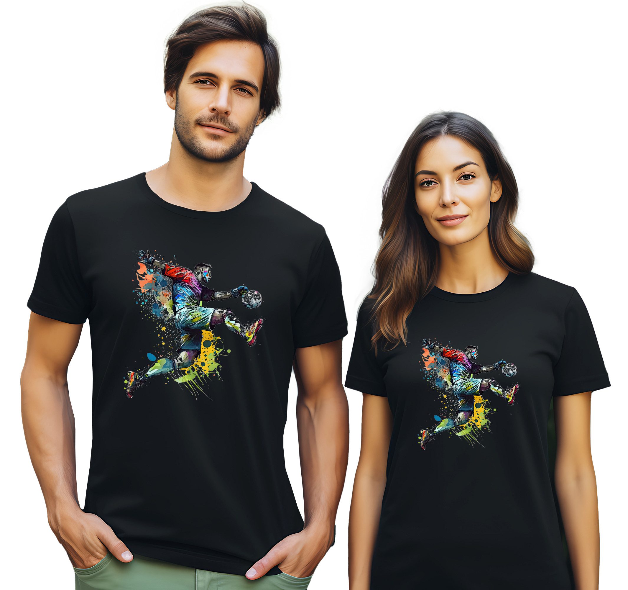 MyDesign24 T-Shirt mit Fussball print Fußball T-Shirt Regular Fit i476