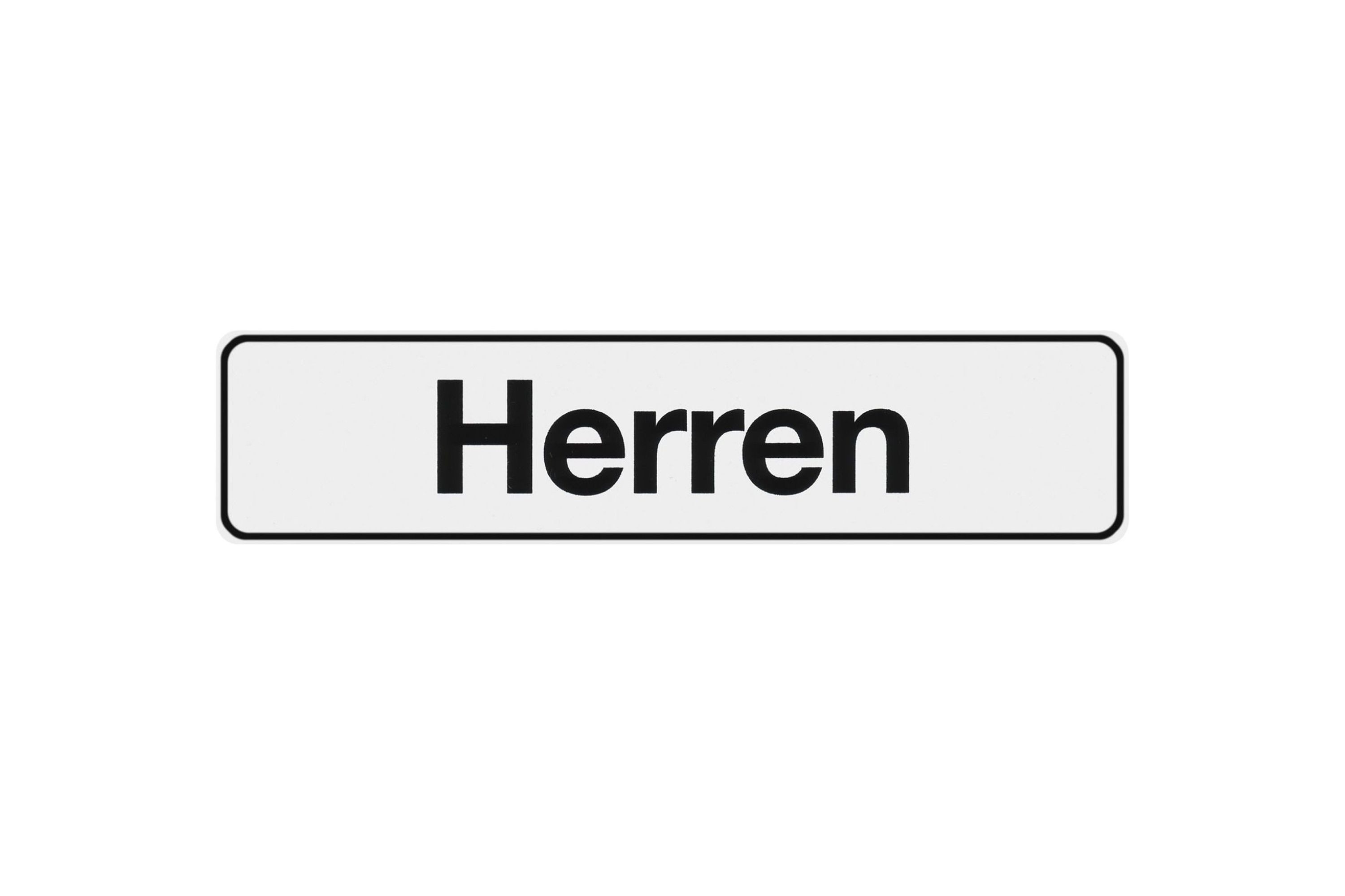 Conmetall Meister Hinweisschild Klebeschild Herren weiß 200 x 48 mm, selbstklebend