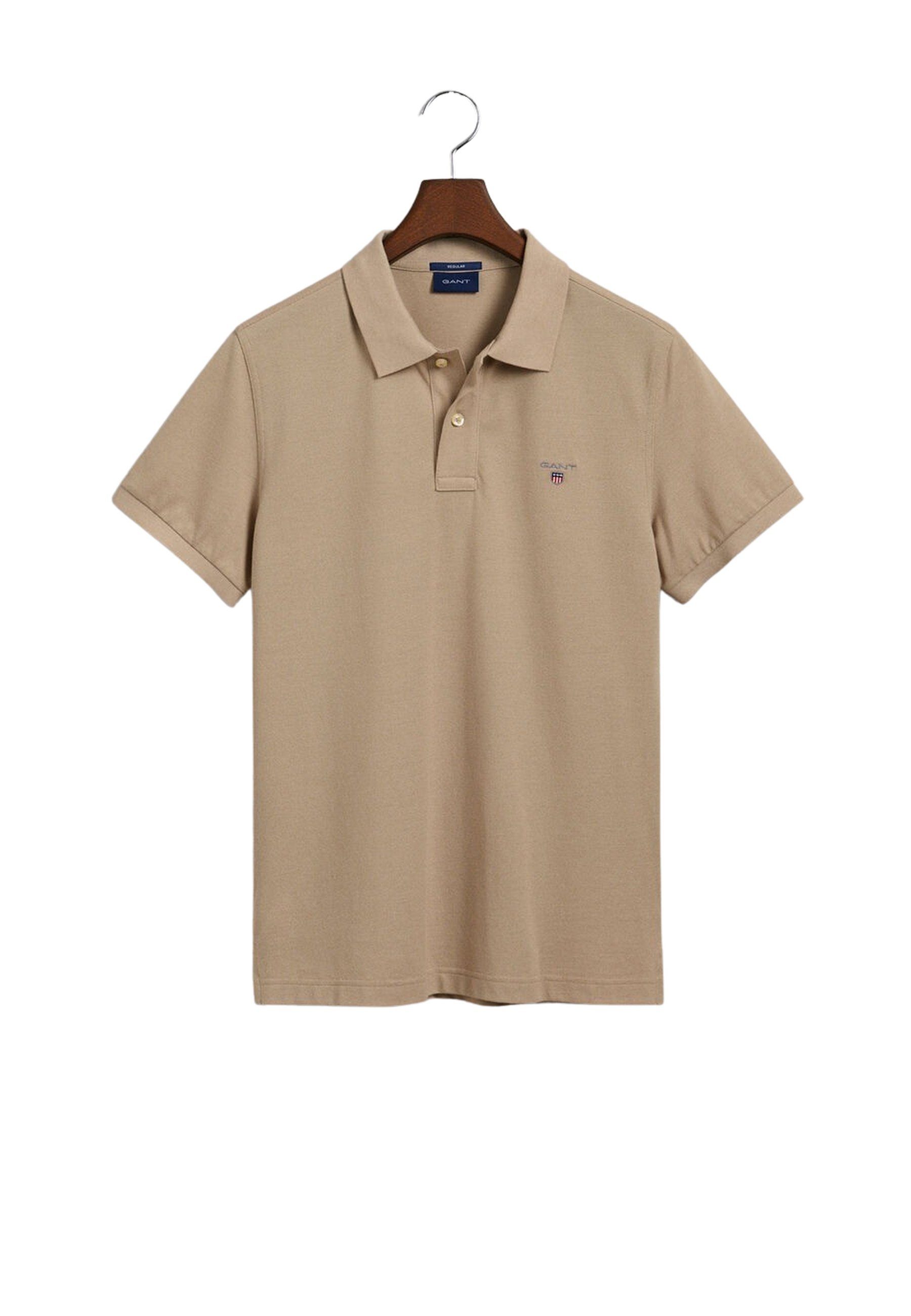 Gant Poloshirt Poloshirt Original Pique Rugger Polo Kurzarmshirt beige