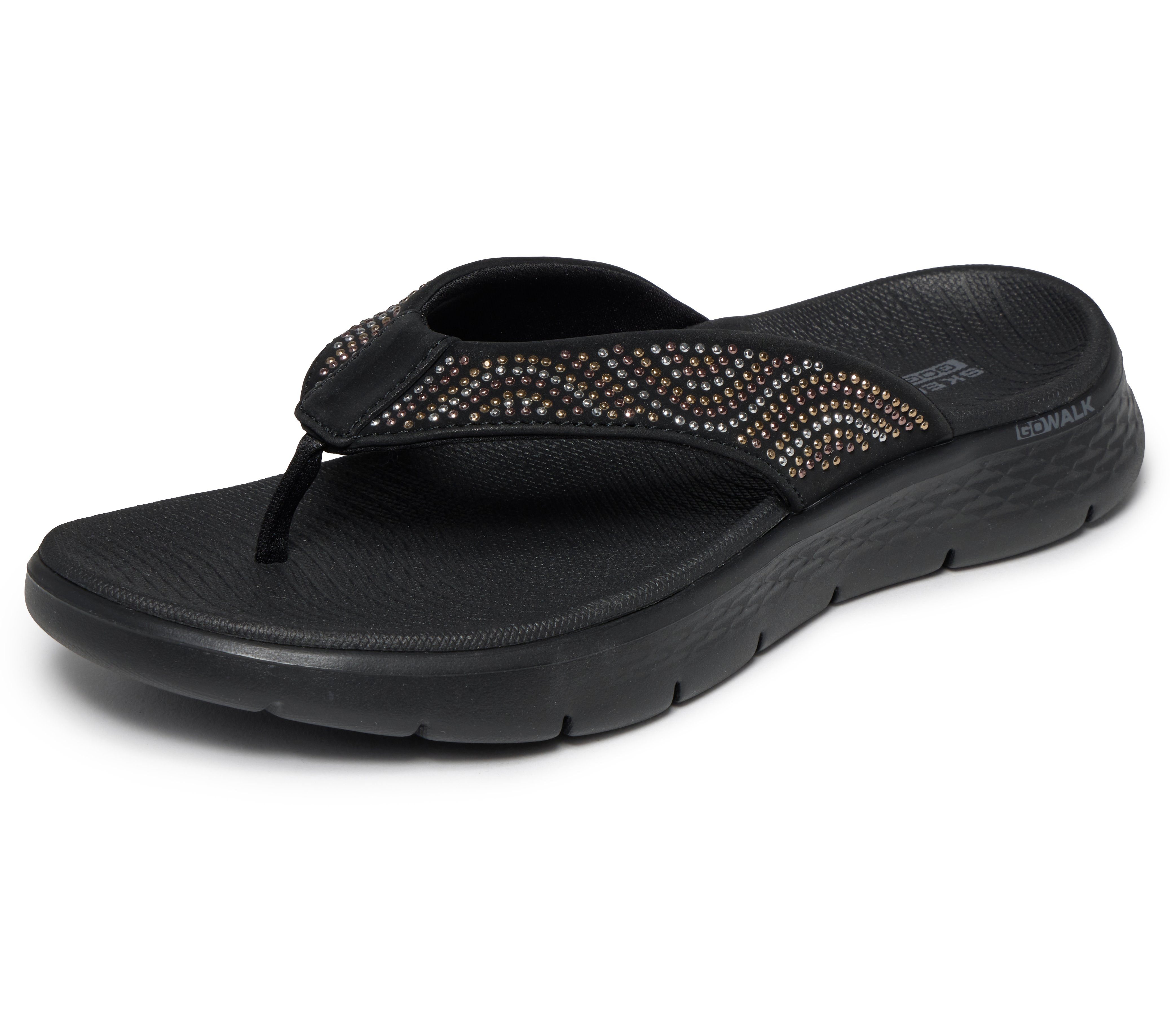 Skechers GO WALK FLEX SANDAL Zehentrenner Sommerschuh, Badeschuh, Strandschuh mit Nietenverzierung