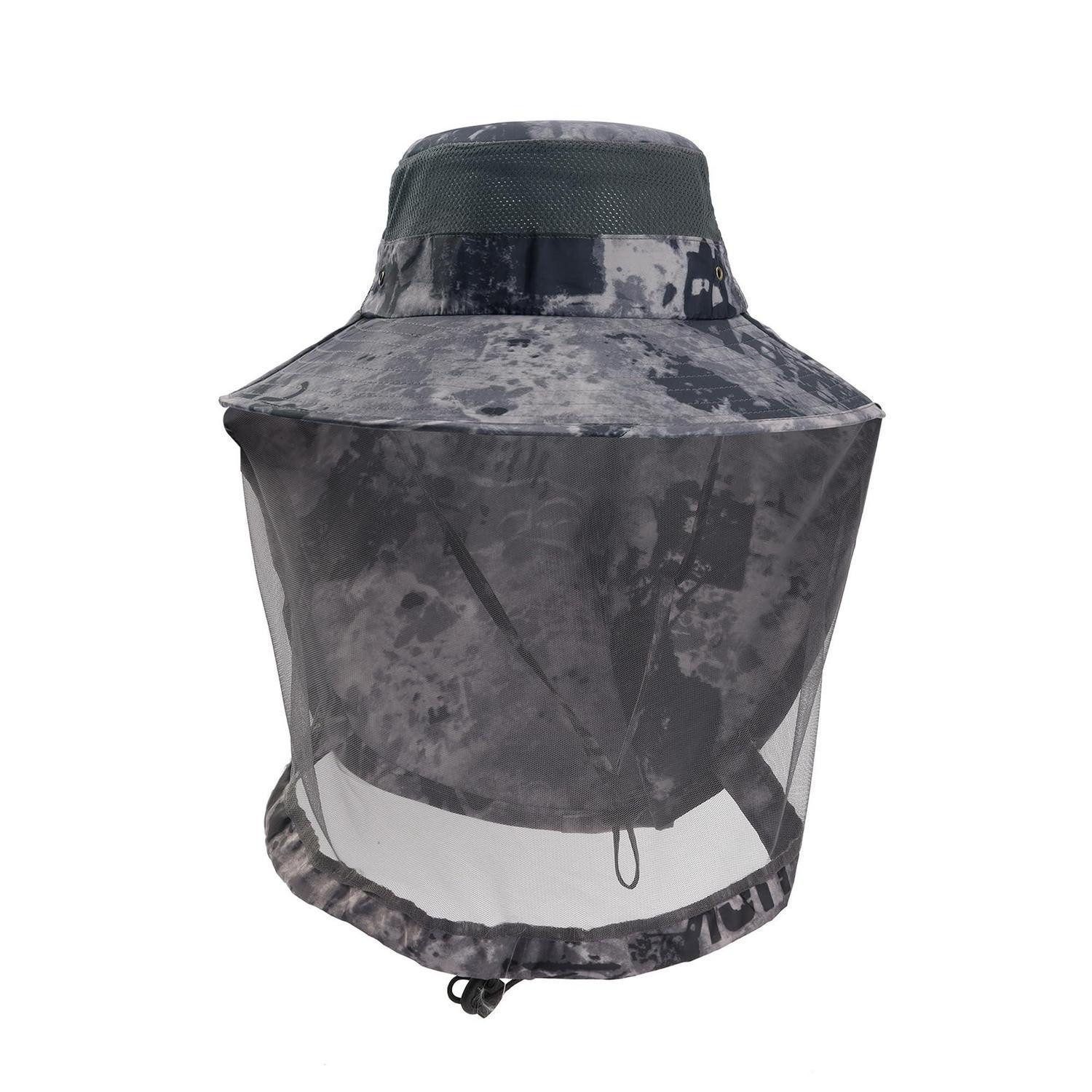 LuxusKollektion Fischerhut Fischerhut Herren Nackenschutz Buschhut Sonnenhut Schwarz Grau