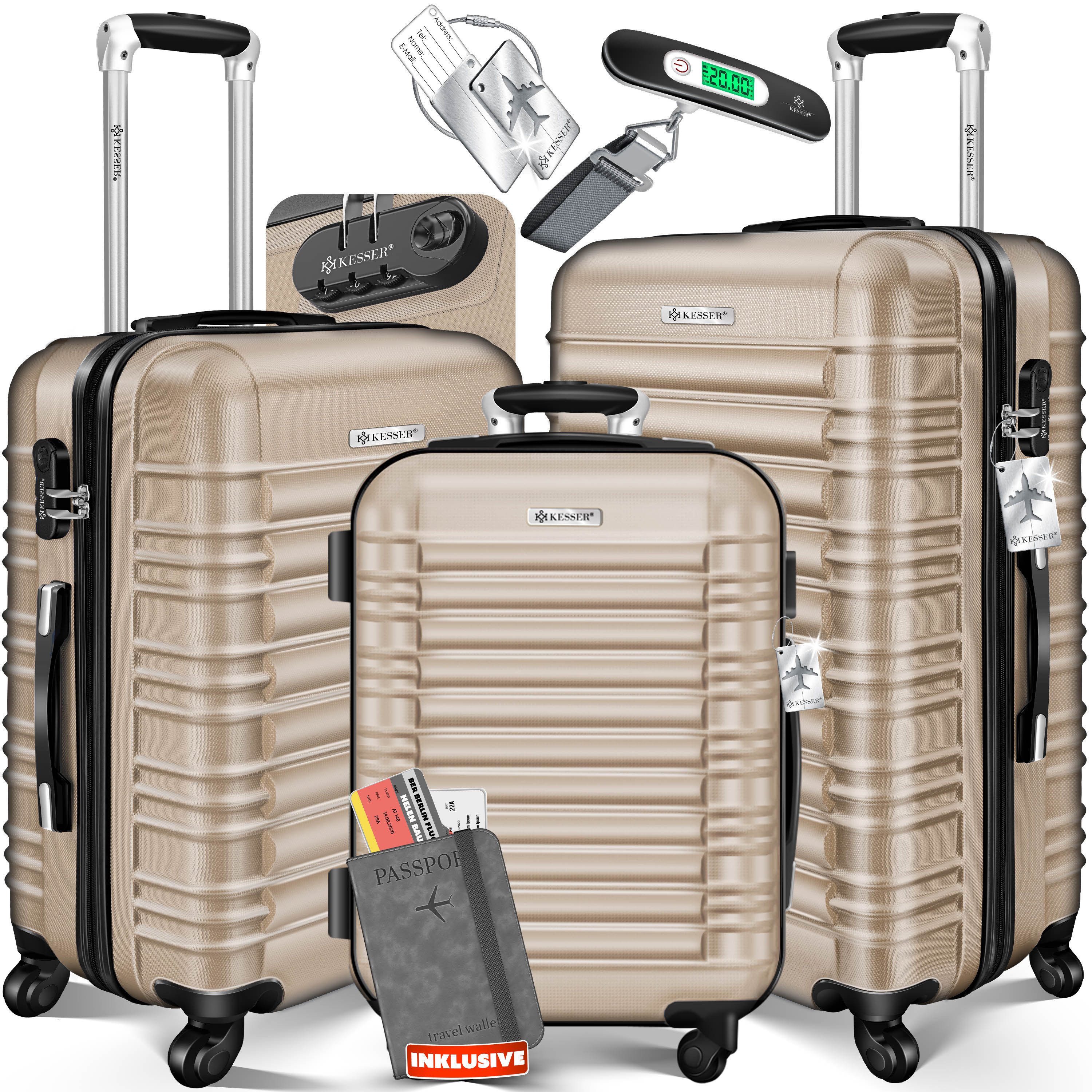 KESSER Kofferset, 4 Rollen, (3 tlg), 3tlg. Чемодан-кейсset Чемодан-кейс Reisekoffer Set