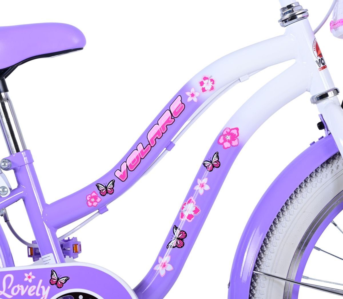 Rad Kinder Kinderfahrrad Kinderfahrrad Mädchen ZOLL Lila Gang, Korb, 22124, Seitenständer, Volare 20 20" LOVELY Fahrrad 1 Gepäckträger