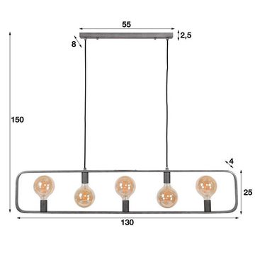 famlights Hängeleuchte, Pendelleuchte Timo in Silber E27 5-flammig, keine Angabe, Leuchtmittel enthalten: Nein, warmweiss, Hängeleuchte, Pendellampe, Pendelleuchte