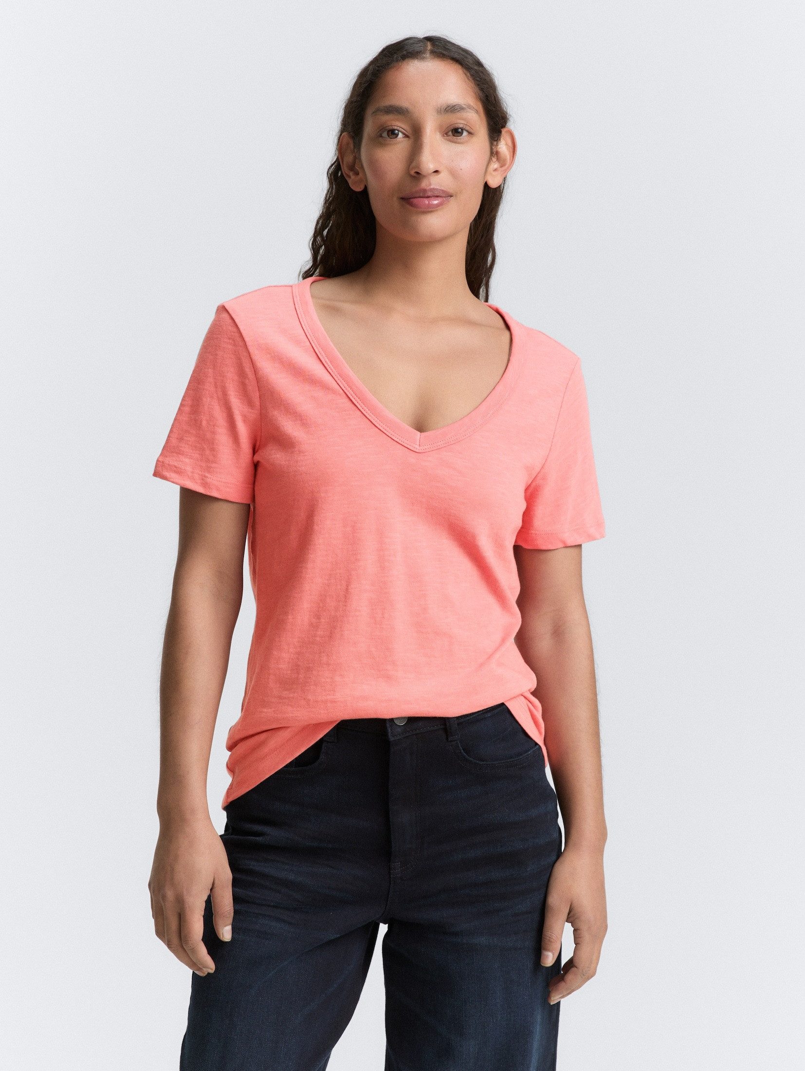 TOM TAILOR T-Shirt T-Shirt mit V-Ausschnitt günstig online kaufen