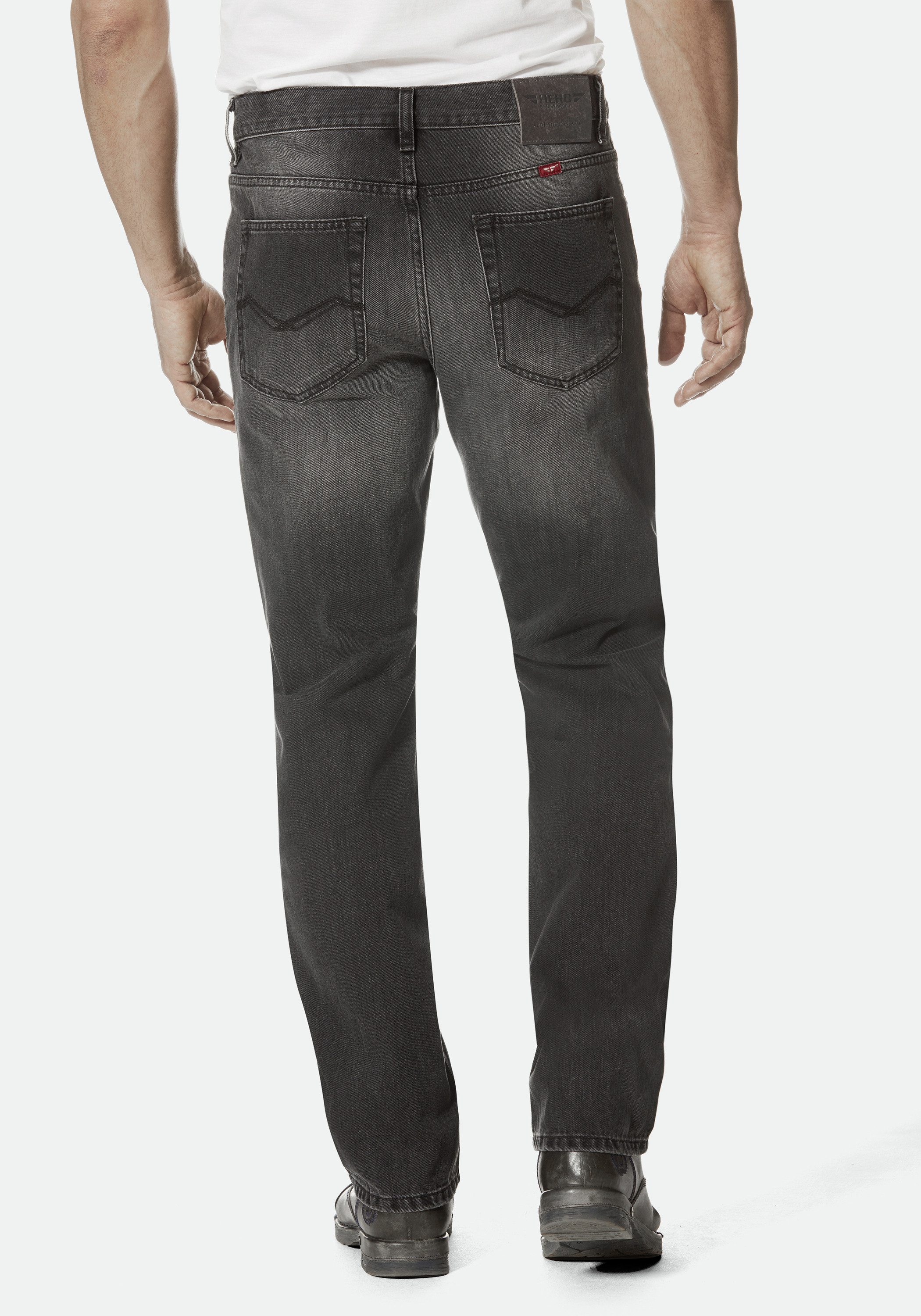HERO by John Medoox 5-Pocket-Jeans Denver Regular Straight Stretch Jeans Straight Fit Casual Clean Wash Denim Jeans für Herren – Bild 2 von 4