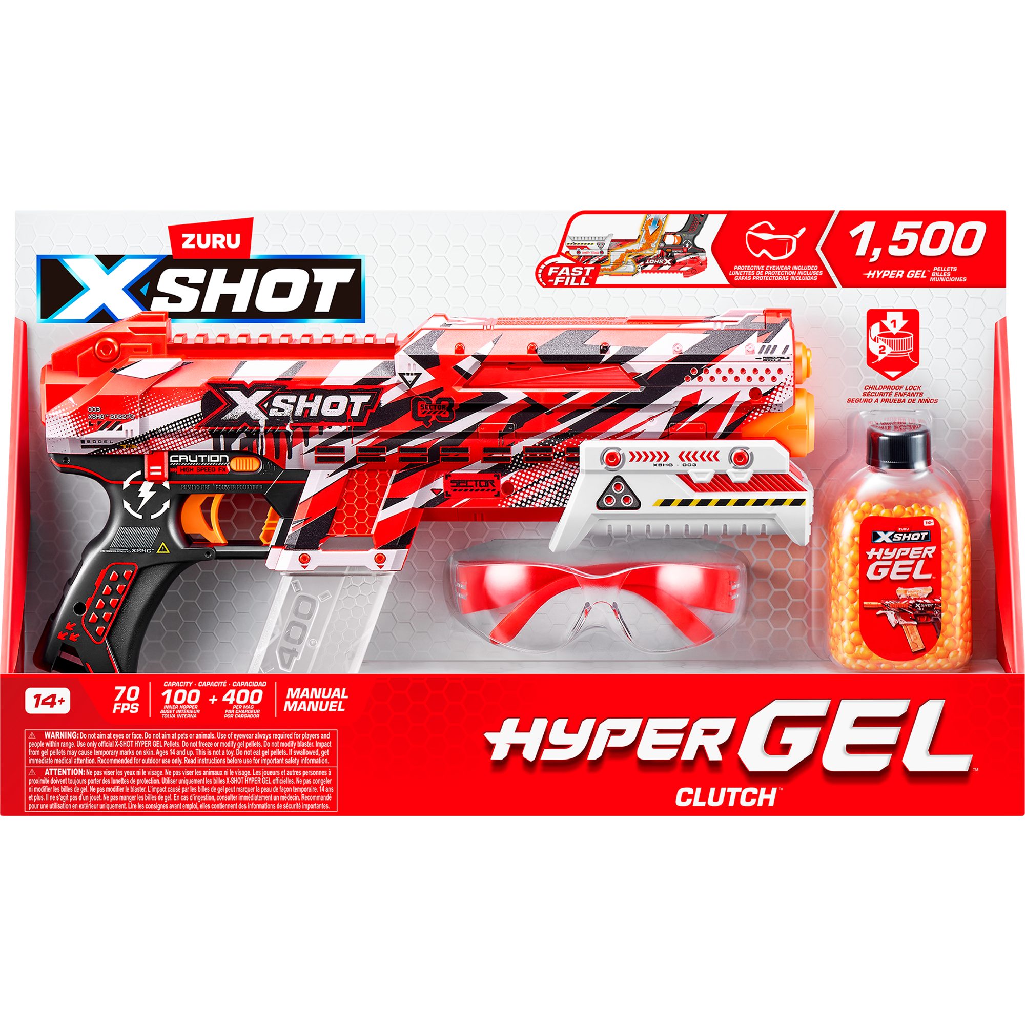 ZURU Blaster ZURU XSHOT - Hyper-Gel Blaster Clutch, Gel-Blaster, (inkl. 1500