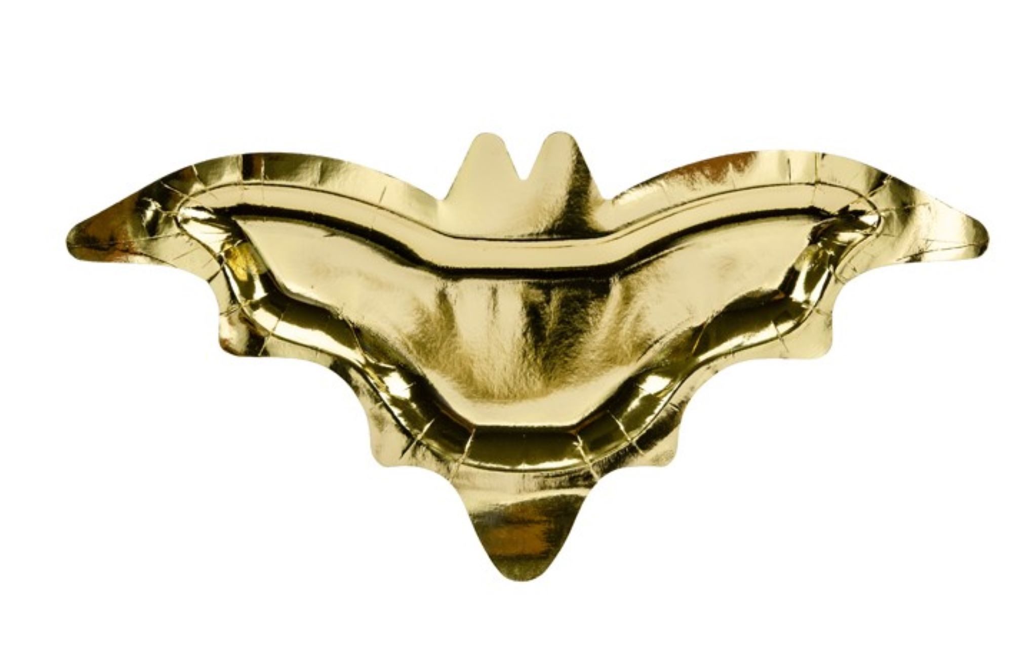 partydeco Pappteller Halloween Teller Fledermaus Gold 37,5x18,5 cm - 6 Stk.