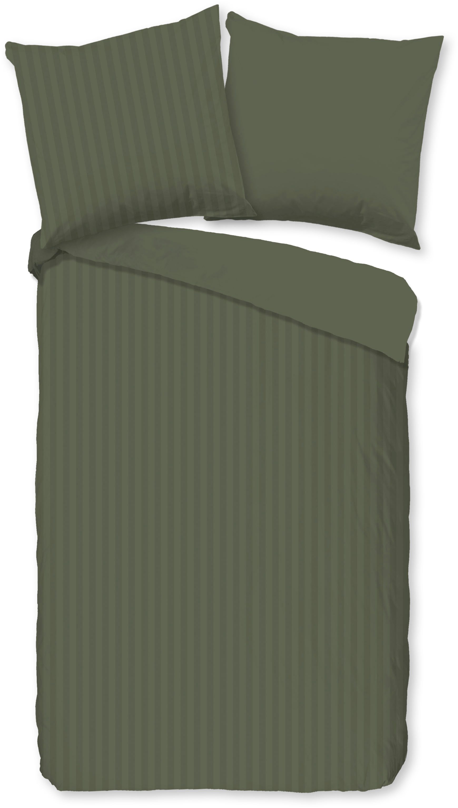 Descanso Wendebettwäsche Hotel Sevilla, Satin, 2 teilig, Satin, Reißverschluss, Wende, Luxe, Streifen, uni