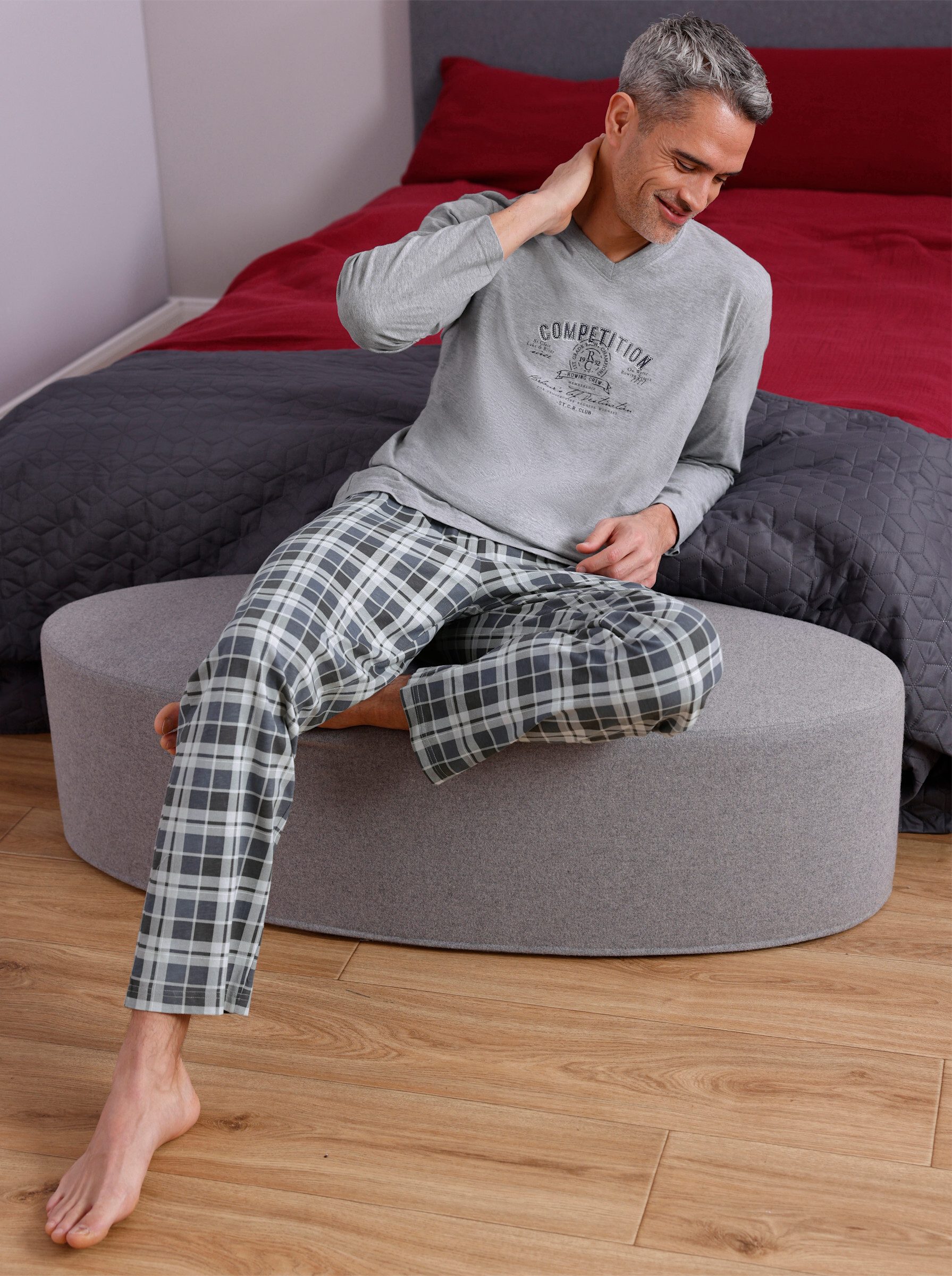 Comte Schlafanzug Schlafanzug Langarm