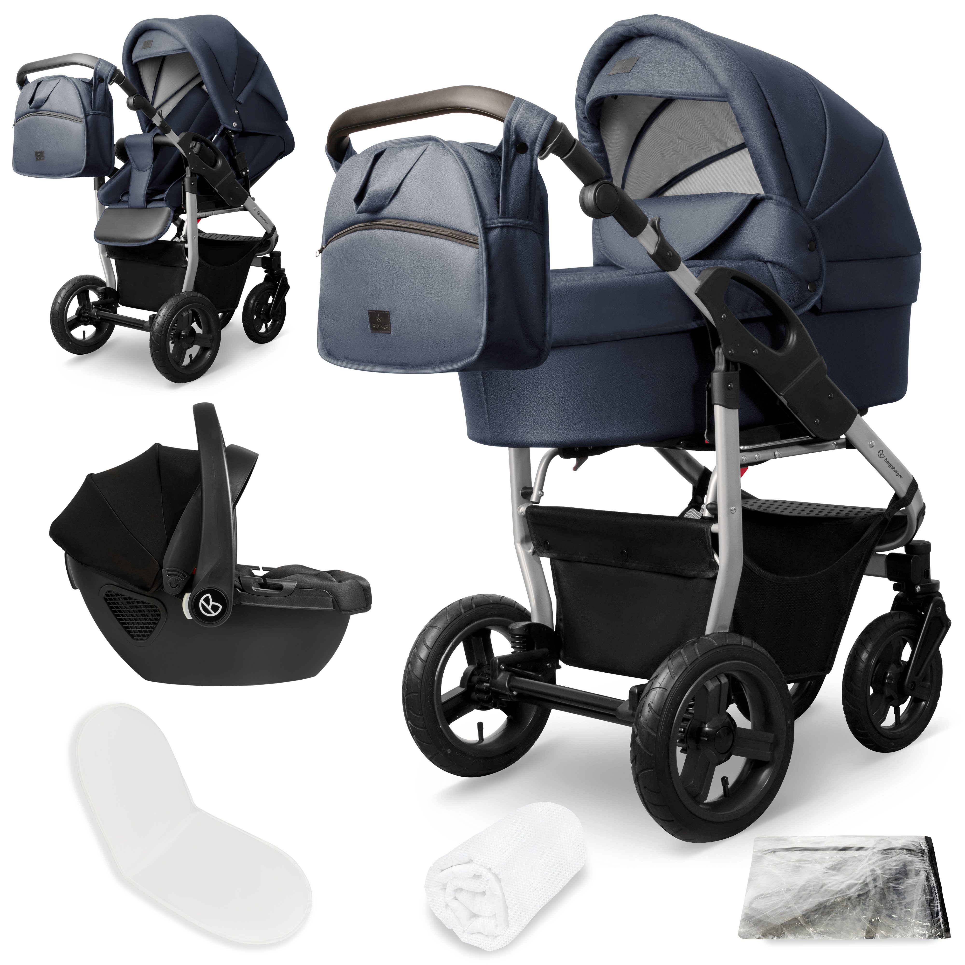 Kombi-Kinderwagen Babywagen Capri 3in1, Kombikinderwagen Komplettset