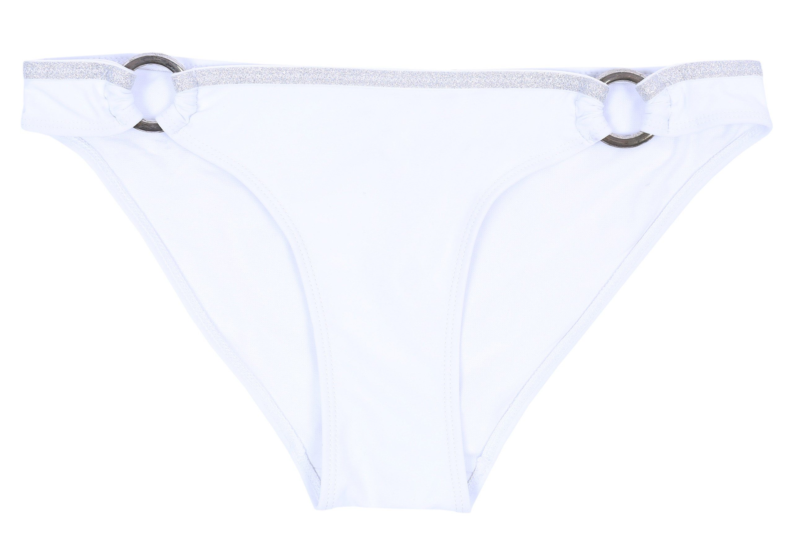 Sarcia.eu Badekleid Weiße Damen-Badehose mit Deko-Ringen M