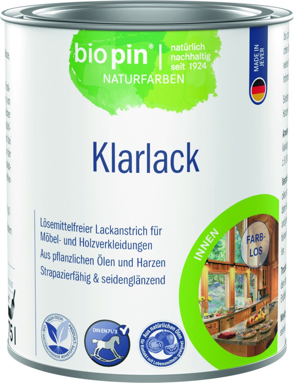 Bio Pin Klarlack Biopin Klarlack Aqua 750 ml farblos