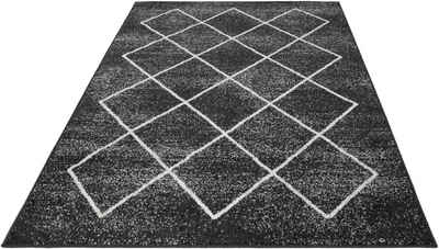 Teppich Bolonia, Andiamo, rechteckig, Höhe: 6 mm, Rauten Design, leicht meliert, Wohnzimmer