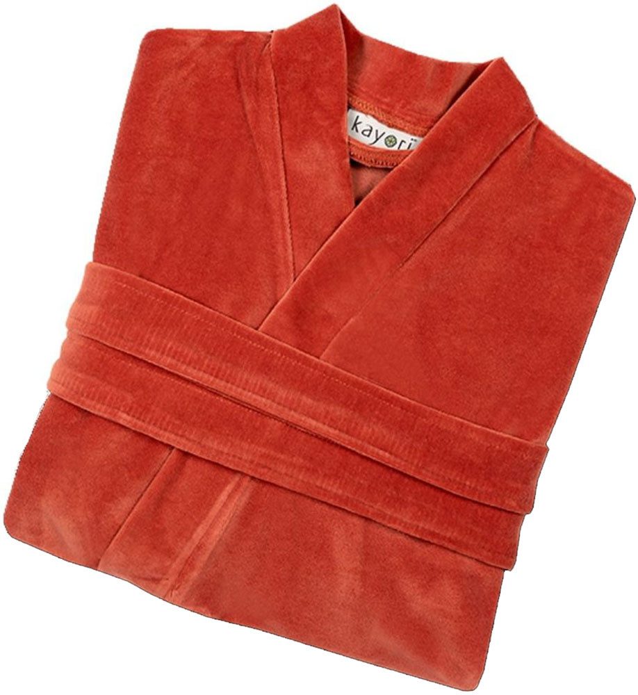 Kayori Unisex-Bademantel Mori, Kurzform, Baumwolle, Gürtel, günstig online kaufen