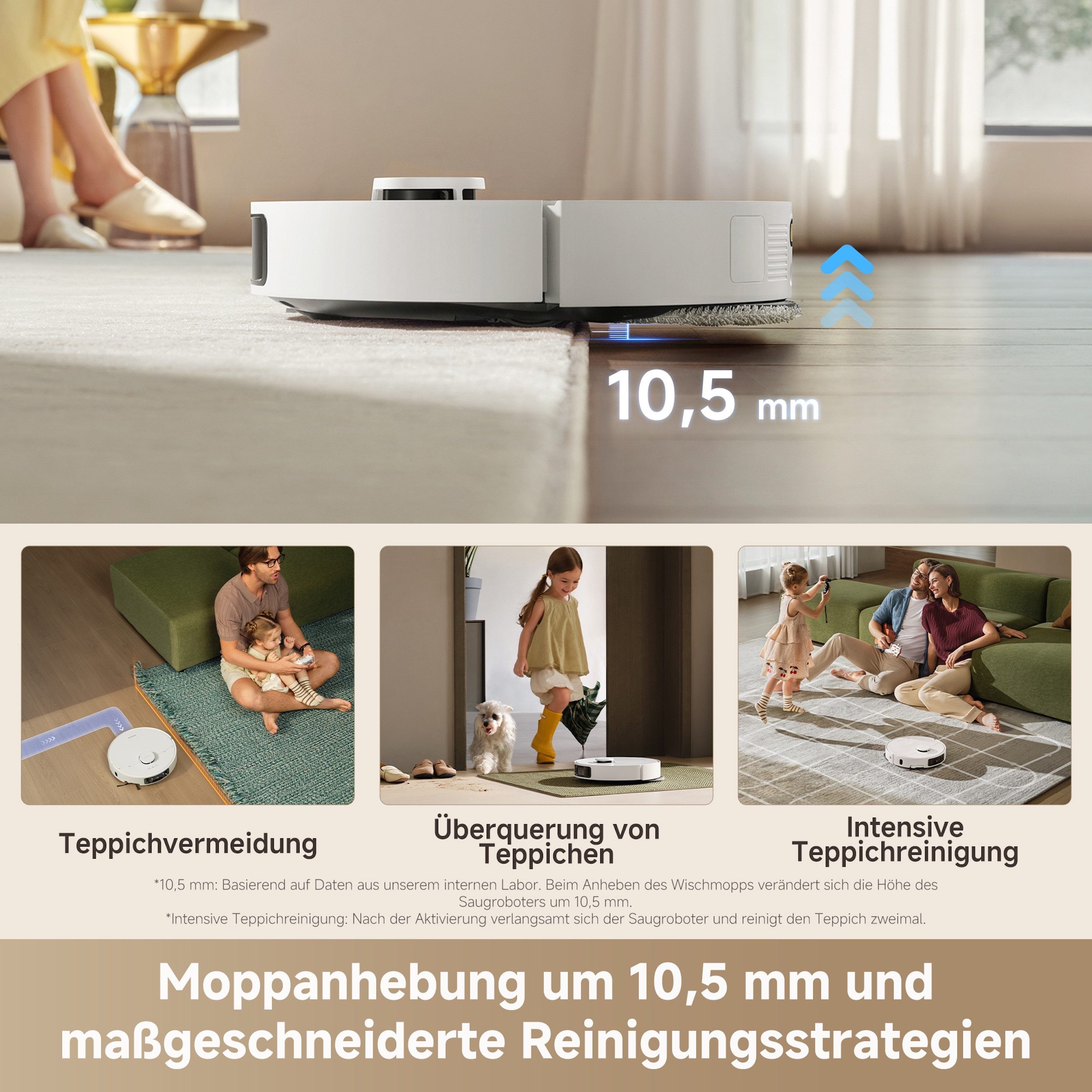 Dreame Saugroboter mit Wischfunktion L10s Ultra Gen 3 Set, 600 W, mit Beutel, mit Dual-Wischpads, mit flexiblen Roboterarmen, App-Steuerung