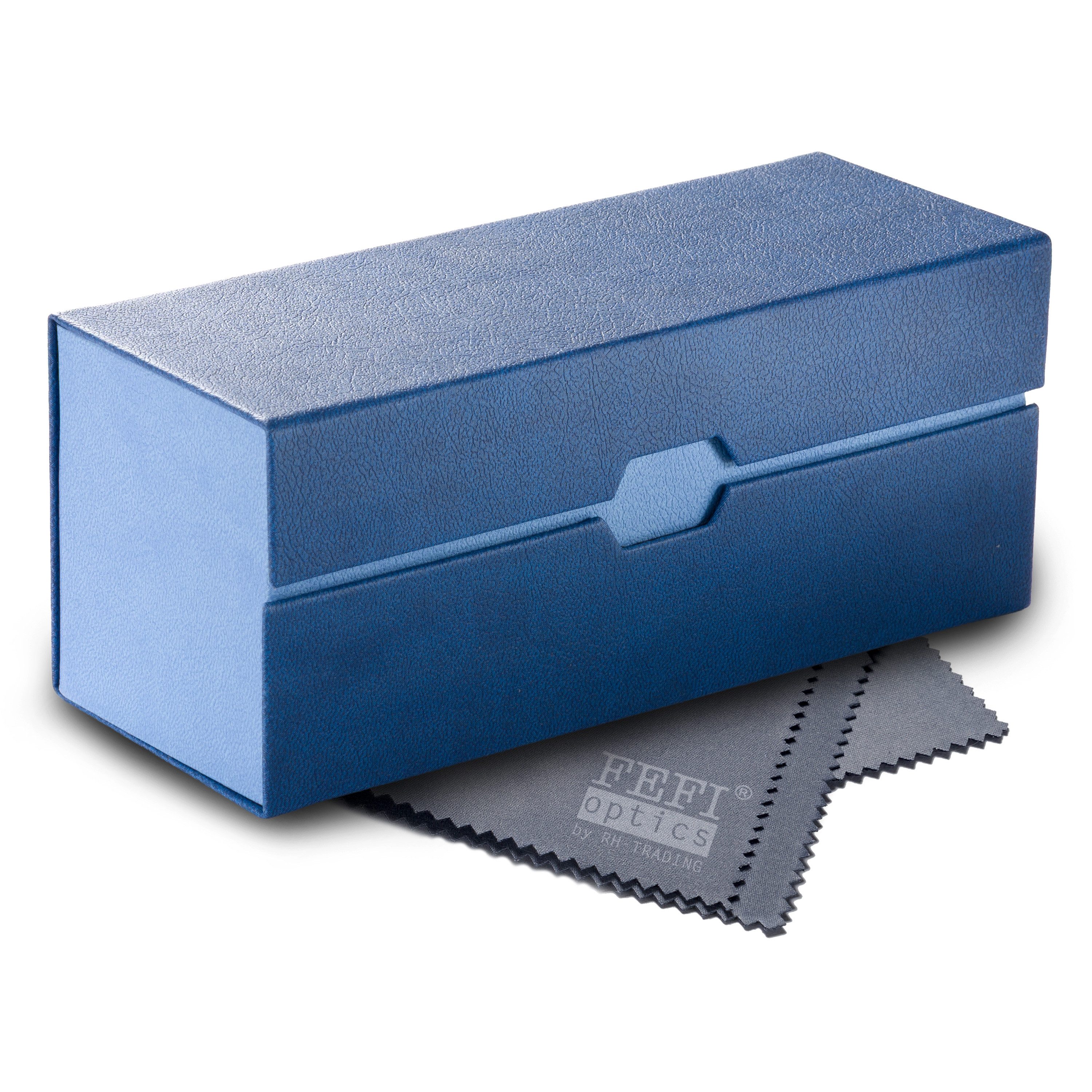 FEFI Brillenetui Hardcase Doppel-Brillenetui „DUO“ für zwei Brillen, Set aus 1 Etui + hochwertigem Mikrofasertuch