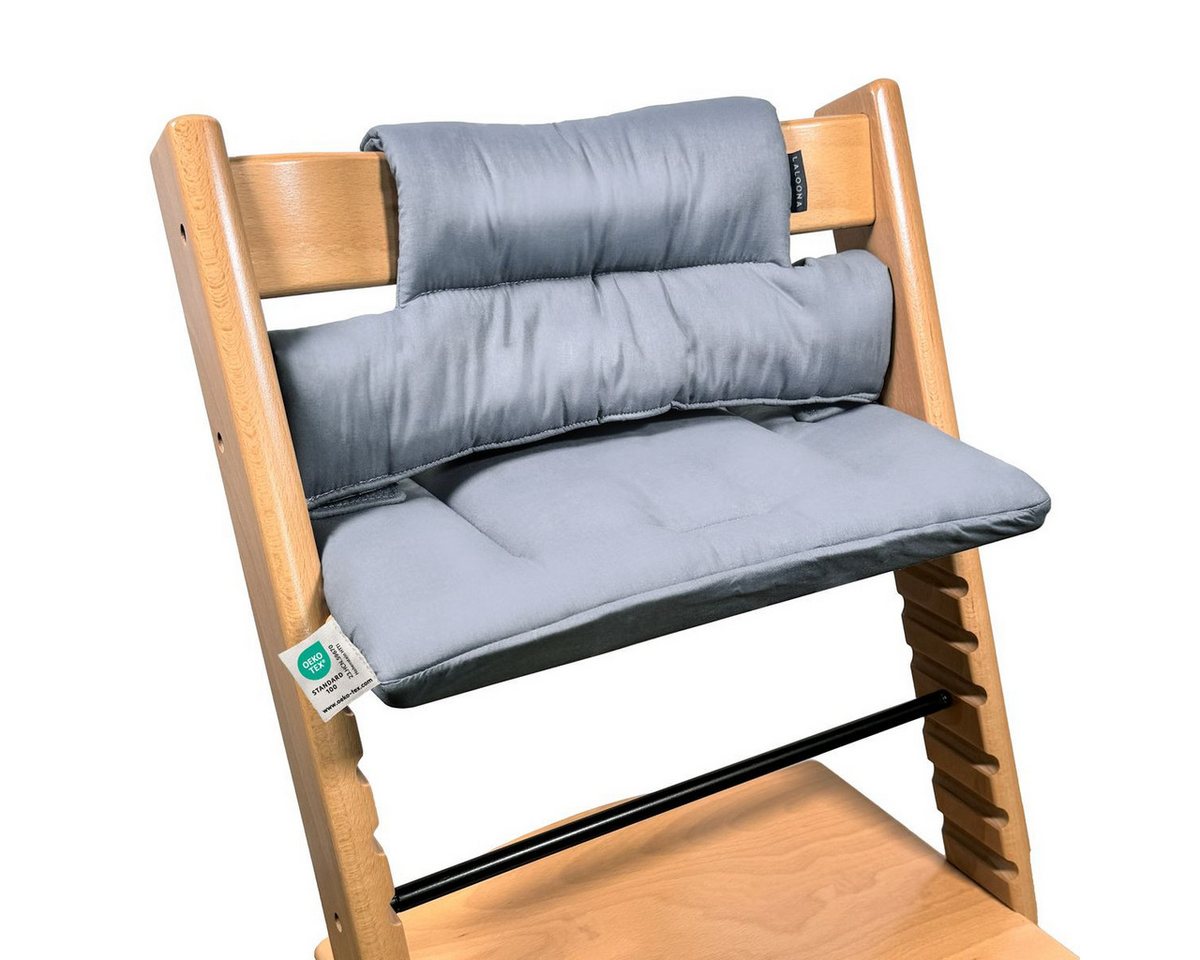 LaLoona Hochstuhlauflage Grau, Sitzauflage Hochstuhl Kissen für Stokke Tripp Trapp - Sitzkissen