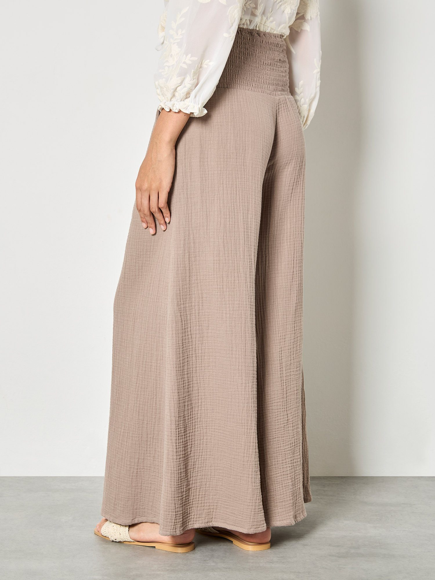 Apricot Palazzohose Weite Hose mit Struktur – Bild 2 von 5