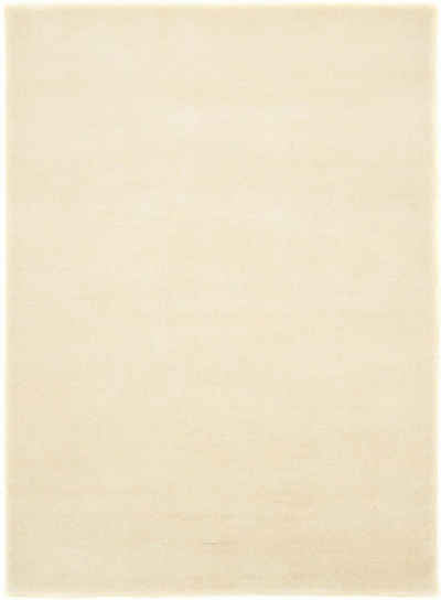 Wollteppich GABBEH FEIN FLOWY, morgenland, rechteckig, Höhe: 19 mm, reine Schurwolle, einfarbig, Wohnzimmer