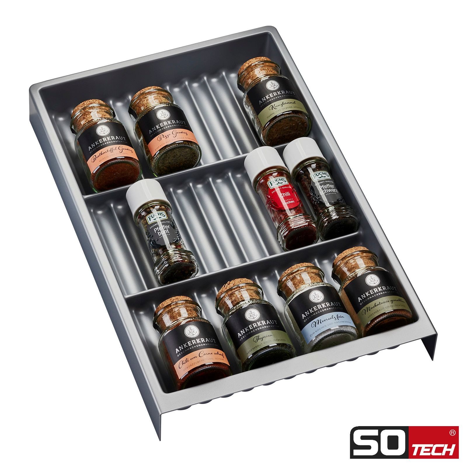 SOTECH Gewürzgläsereinsatz SEPARADO Silbergrau 300 x 474 x 51 mm Ab 40er Ko günstig online kaufen