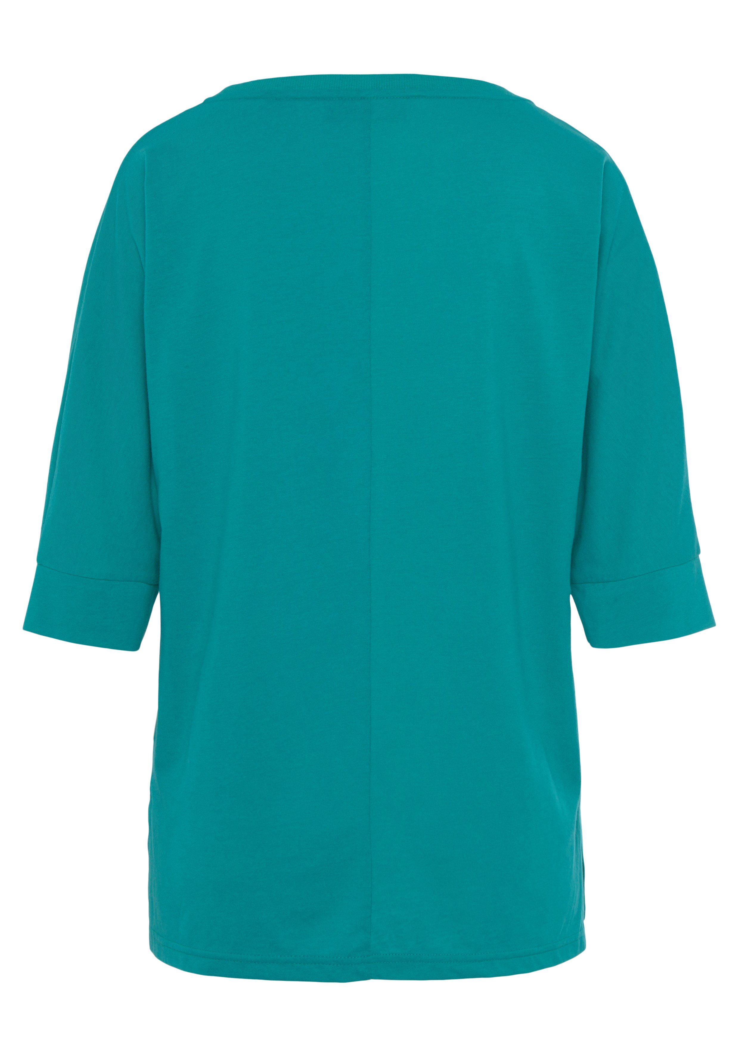 Elbsand 3/4-Arm-Shirt Irja mit Logodruck, Baumwoll-Mix, lockere Passform