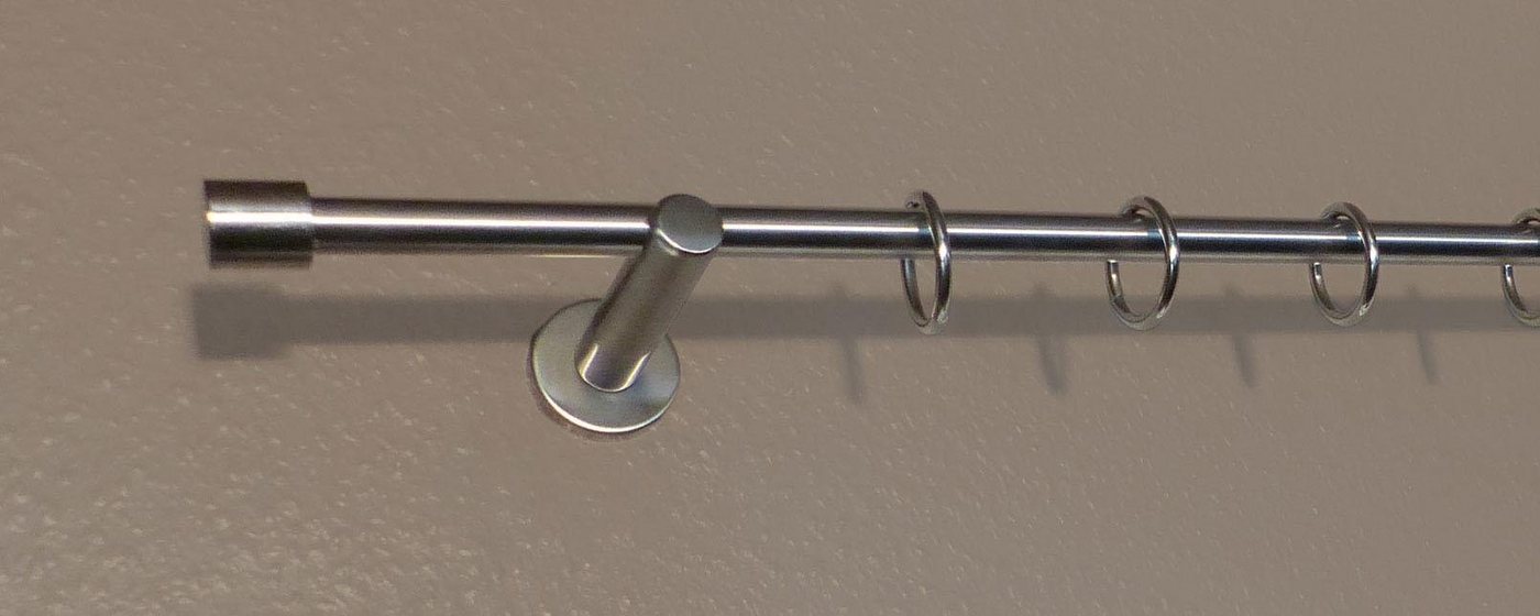 Gardinenstange »Kappe«, indeko, Ø 12 mm, 1-läufig, Wunschmaßlänge, edelstahlfarben-HomeTrends