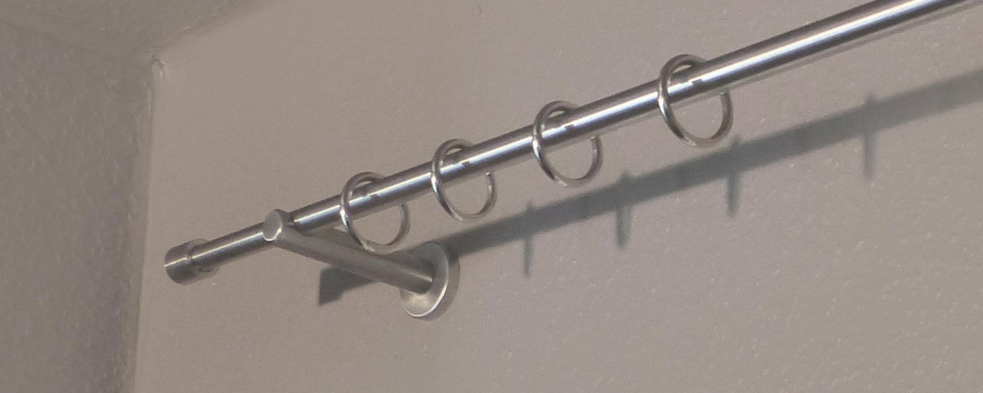 Gardinenstange »Kappe«, indeko, Ø 12 mm, 1-läufig, Wunschmaßlänge, edelstahlfarben-kaufen