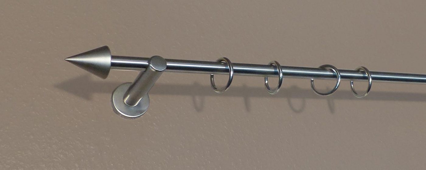 Gardinenstange »Kegel«, indeko, Ø 12 mm, 1-läufig, Wunschmaßlänge, edelstahlfarben-HomeTrends